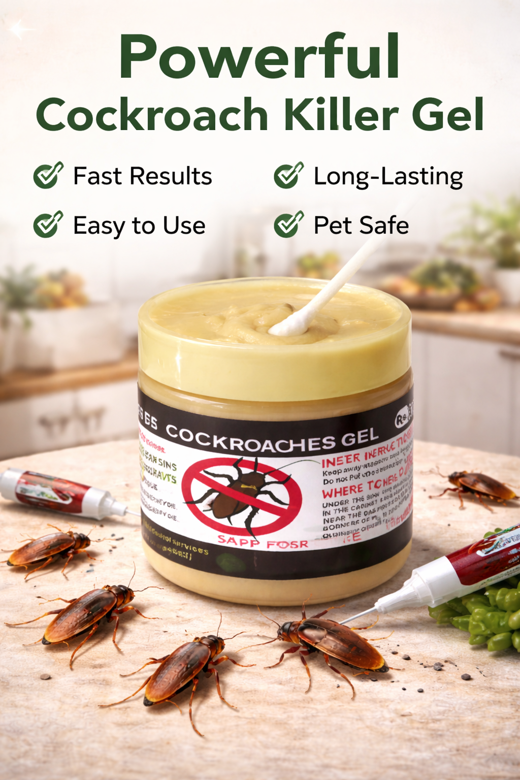 Instant Cockroach Killer Gel – Instant Results ⚡